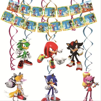 Sonic The Hedgehog Šalies Prekių Reklama Sūpynės, Vaikų Gimtadienio Sonic The Hedgehog Super Herojus Vaikų Gimtadienio Dekoracijos