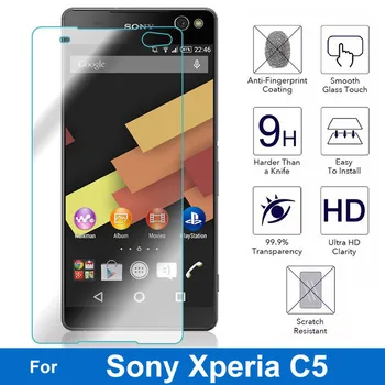 Sony Xperia C5 Ultra Dual Grūdintas Stiklas Saugos Apsauginė Plėvelė 2.5 D 9H Screen Protector Dėl E5506 LTE E5553 E5533 E5563