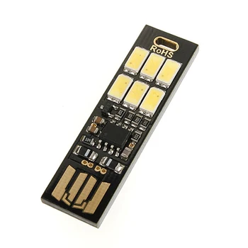 Soshine Nešiojamas Mini USB Power 6 LED Šviesos Juosta Šviesos Lempos 1W 5V mygtukinis apšvietimo Reguliatorius Šilta Šviesa Galios Banko Nešiojamas Kompiuteris