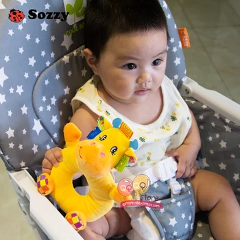 Sozzy Mielas Minkštas Vaikams Baby Kūdikių Barškučių Pliušinis Iškamšos Raminantis Švietimo Ratą Bell Žaislai, 3 mėnesį Vaikų Dovanų