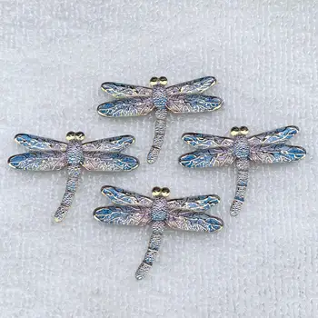Spalvinga Vaivorykštė Dragonfly Moterų papuošalų mados Stilius JewelryName Dervos&akrilo Medžiagos, Butas atgal kalnų krištolas appliques 8pcs