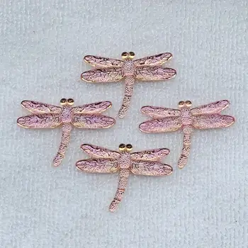 Spalvinga Vaivorykštė Dragonfly Moterų papuošalų mados Stilius JewelryName Dervos&akrilo Medžiagos, Butas atgal kalnų krištolas appliques 8pcs