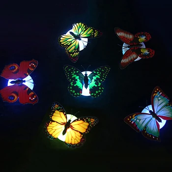 Spalvinga Šviesos Drugelis LED Nakties Šviesos Vestuvių Dekoratyvinės Lempos Lipdukai Vaikams dovanėlės ŽAISLAI žaidimas su baterijomis