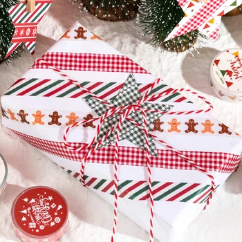 Spalvingas Kalėdų tinklelis Serijos Kvapų Washi Tape Dekoratyvinis Lipnia Juosta Decora 
