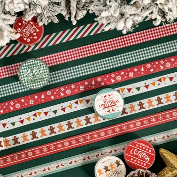 Spalvingas Kalėdų tinklelis Serijos Kvapų Washi Tape Dekoratyvinis Lipnia Juosta Decora 