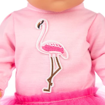 Spalvingas Paukštis Suknelė+antblauzdžiai Drabužiai Tinka gimęs kūdikis 43cm Lėlės Drabužiai Lėlės Priedai 17inch Baby Doll