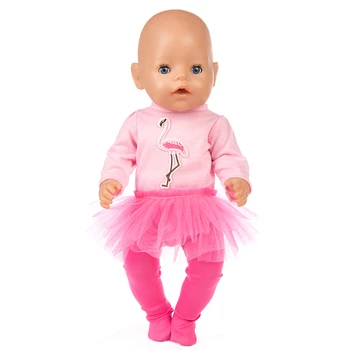 Spalvingas Paukštis Suknelė+antblauzdžiai Drabužiai Tinka gimęs kūdikis 43cm Lėlės Drabužiai Lėlės Priedai 17inch Baby Doll