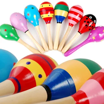 Spalvingi mediniai žaislai, muzikos instrumentai, vaikų žaislų montessori barška shaker vaikams, žaislai, muzikos žaislai kūdikiams brinquedos