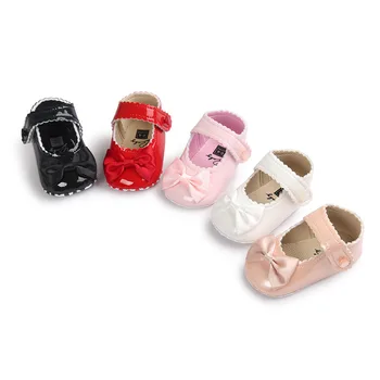 Spalvotų bowknot atšvaitinės juostelės klasikinis princesė kūdikių bateliai, minkšti, apačioje anti-slip vaikiška avalynė/kūdikiams, vaiko produktus