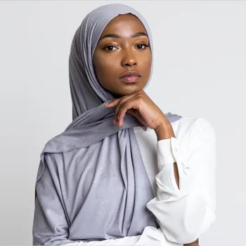 Spalvotų Minkštos Medvilnės Musulmonų Skarelė Momentinių Jersey Hijab Visą Dangtelis Apvyniokite Šaliku Islamo Skaros Moterų Turbaną Skarų
