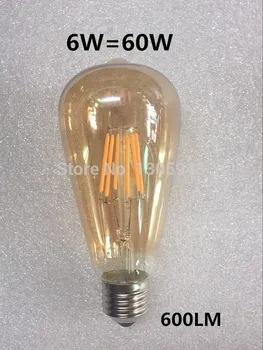 ST64 LED 2W 4W 6W 8W pritemdomi Aukso, Kaitinamosios lemputės E27 B22 Šviesos 110V, 220V Vintage 