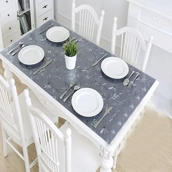 Staltiesė PVC Skaidri Valgomasis staltiesė su virtuvės Vandeniui Oilproof staltiesė stiklo stačiakampio stalo 1,0 mm