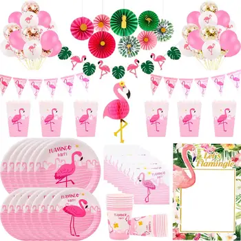 Staraise Pink Flamingo Vasaros Atogrąžų Havajų Dekoracijos Gimtadienio Dekoracijas Atogrąžų Havajų 