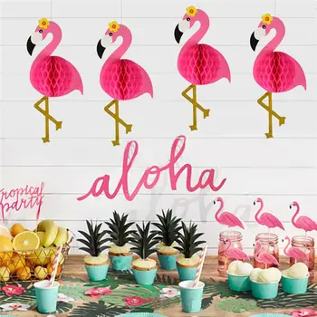 Staraise Pink Flamingo Vasaros Atogrąžų Havajų Dekoracijos Gimtadienio Dekoracijas Atogrąžų Havajų 