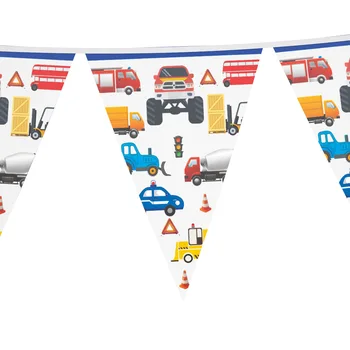 Statybos Reklama Gimtadienio Dekoracijas, Sunkvežimių, Ekskavatorių Girliandą Traktoriaus Baby Shower Vaikų Berniukų Gimtadienio Prekes