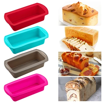 Stačiakampio formos Silikono Duona Visos Pelėsių Skrudinta Duona Pelėsių Torto Padėklo Ilgai Aikštėje Torto Formos Bakeware tefloninė Kepimo Įrankiai
