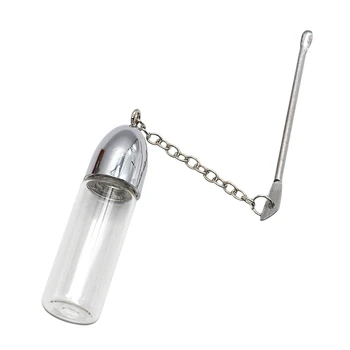 Stiklo Tuščias Uosti Butelis (36MM/57MM/72MM) Su Metaliniu Šaukštu įkvėpimas per nosį Snorter Kulka Konteinerių Saugojimo Balionėlis Tabletes Atveju