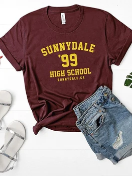 Sunnydale 99 Aukštosios Mokyklos Studentas moteriški marškinėliai Vasaros Mados Grafinis Tee Marškinėliai Juodos Medvilnės Lady Drabužius Dropshipping Viršūnės