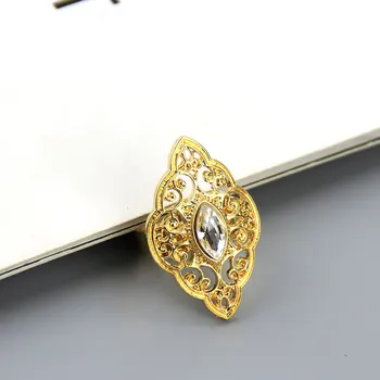 Sunspicems Elegantiškas Aukso Spalvos Arabesque Žiedas Moterims Boho Atidarymo Žiedas Crystal Vestuvių Papuošalai Afrikos Aukso Nuotaka Dovana 2020 m.