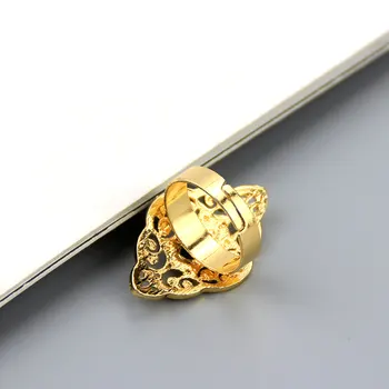 Sunspicems Elegantiškas Aukso Spalvos Arabesque Žiedas Moterims Boho Atidarymo Žiedas Crystal Vestuvių Papuošalai Afrikos Aukso Nuotaka Dovana 2020 m.
