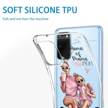 Super Mama Mados Mergaitė Minkštos TPU Case for Samsung Galaxy S10 S9 S8 S20 Plus Ultra S10e A50 A51 A71 A70 A20 A10 A40 10 PASTABA Plus 9