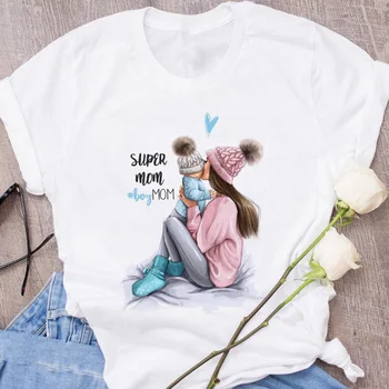 Super Mama, T-marškinėliai Moterims 2020 naujas vasaros Motinos Meilės Print T shirt Tees Femme harajuku 