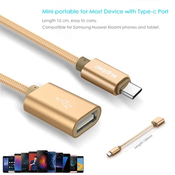 SUPTEC Tipas-C Male į USB OTG Kabeliu 3.0 C Tipo Adapteris USB-C Konverteris, skirtas Macbook Samsung S8 Xiaomi Mi5 6 4C Huawei P10 LG