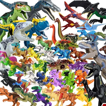Surenkami Blokai Žaislai didelio Dydžio Dinozaurų Pasaulyje Triceratopsas Tyrannosaurus Vaikų Gyvūnų Modelio, Plytos, Žaislų mergaitėms Dovanų