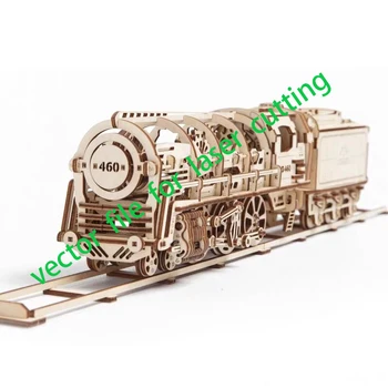 Surinkti žaislą Anglių traukinio failą CNC Lazerinis pjovimas CDR DWG formatu vektorinio piešimo pasirengusi sumažinti failo E5