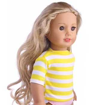 T-shirt + Antblauzdžiai + Kelnaitės + Kojinės Tinka 18 Colių American Doll & 43-45 cm Kūdikis Reborn Lėlės Drabužius,Mergina Žaislų,Mūsų Kartos