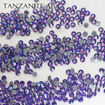 Tanzanite AB karšto lydalo butas atgal kalnų krištolas pataisų kristalų masės stiklo, akmens, rankdarbiams vestuvių suknelės putojantis apdaila