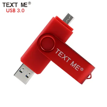 TEKSTAS MAN Didelės Spartos usb3.0 OTG USB FlashDrive 3.0 Pen Drive 64gb 32gb 16gb Pendrive 2 in 1 