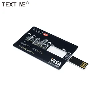 TEKSTAS MAN kūrybos Banko kortele, usb 2.0 64GB USB flash drive, pen drive 4GB 8GB 16GB 32GB memory Stick