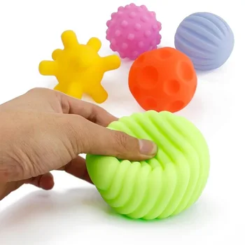 Tekstūra Multi Kamuolys Nustatyti, minkštas lavinti kūdikio lytėjimo pojūčius žaislas Kūdikiui paliesti ranka mokymo Masažo kamuolys Veiklos, žaislų, DS19