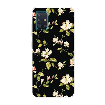 Telefono dėklas Samsung Galaxy A41 Padengti Silikono Minkštas Gėlių Coque 
