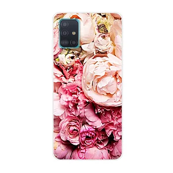Telefono dėklas Samsung Galaxy A41 Padengti Silikono Minkštas Gėlių Coque 