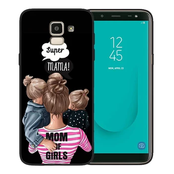 Telefono dėklas Samsung Galaxy S10 Atveju s8 S9 S7 J7 J4 J6 J8 Plus Pastaba 8 9 Rudi Plaukai Mama Kūdikių Pelės Super Mama Mergaitė Etui Coque