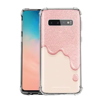 Telefono dėklas Samsung Galaxy S20 FE S10 S8 S9 Plus S10e 10 Pastaba Lite 9 20 Ultra oro Pagalvė Minkštas Viršelis Rose Pink Bling