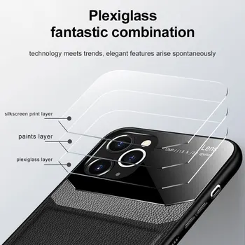Telefono dėklas skirtas iPhone 11 Pro Max Atveju Verslo VNT Grūdeliais Retro PU Odos Bamperis už iPhon XS Max XR X 8 7 6s 6 Plus SE 2020 m.
