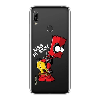 Telefoną Atveju Huawei Y9 Y7 Y6 Premjero Pro 2019 Minkšto Silikono Homer J. Simpson Juokingas Anime Galinio Dangtelio Huawei Y5 Y6 Y7 2019