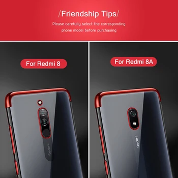 Telefoną Atveju Redmi 8 8A Atveju Prabanga Bamperis Silicio Aišku, galinis Dangtelis Atveju Xiaomi Redmi 8A 8 Redmi 8 Pro 