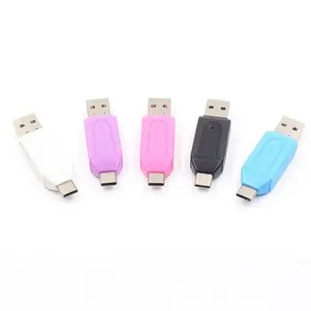 TF, SD Kortelių Skaitytuvas 2 In 1 Tipas-c USB OTG Adapteris, Universalus Micro Metalo Apvalkalo Pelėsių Nešiojamų Aukšto Perdavimo Greitis