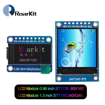 TFT Ekranas 0.96 / 1.3 colių IPS 7P SPI HD 65K Spalvotas LCD Modulis ST7735 Ratai IC 80*160 (Ne OLED) Už Arduino