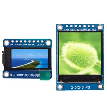 TFT Ekranas 0.96 / 1.3 colių IPS 7P SPI HD 65K Spalvotas LCD Modulis ST7735 / ST7789 Ratai IC 80*160 240*240 (Ne OLED)