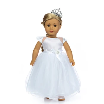 Tinka 17 colių 43cm Gimė Nauja Baby Doll Drabužių Priedai, Baltos, Rausvos, Mėlynos Plaukai Su Vestuvių Suknelė Kūdikio Gimtadienio Šventė Dovana