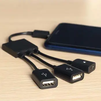 Tipas-C Kabelio 3 1. Vyrų ir Moterų Micro USB 2.0 Port Galios Įkrovimo OTG Hub Kabelio Adapteris USB C OTG Host Kabelis Hub Laido Adapteris