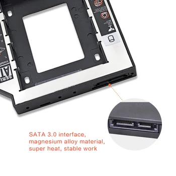 TISHRIC Universalus 9.5 mm/12.7 mm SATA Nešiojamojo kompiuterio Optinio įrenginio Laikiklis Optibay HDD Caddy/Case 2.5