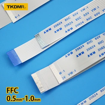 TKDMR Plokščias lankstus kabelis FFC FPC LCD cable AWM 20624 80C 60V VW-1 FFC-0,5 MM 4P/5P/6P/8P/10P/12P/14P/16P/18P/20P/24P/26P/30P/32P