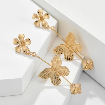 Tocona 21 Stiliaus Elegancija, Gėlių Aukso Tabaluoti Auskarai Moterims, Prabangus Perlų Lapų Drugelis Kutas Auskarai, Juvelyriniai dirbiniai Didmeninė