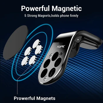 TOPK Magnetinio Automobilio Telefonų Turėtojai, L Formos, Oro Angos Kalno Stovi Automobilis Magnetas GPS Mobiliojo Telefono Laikiklis